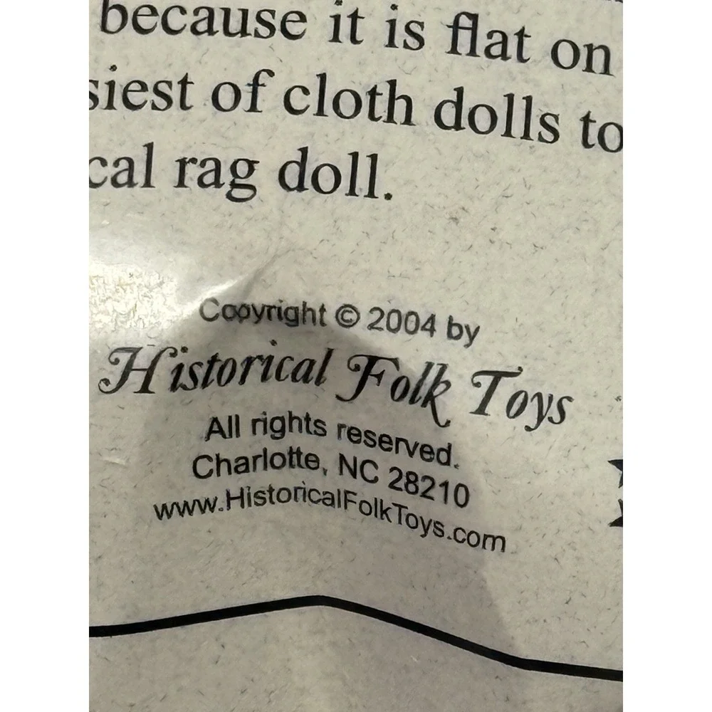 Rag Doll Craft Kit Historical Folk Toys LLC 4715 Blonde Blue Dress